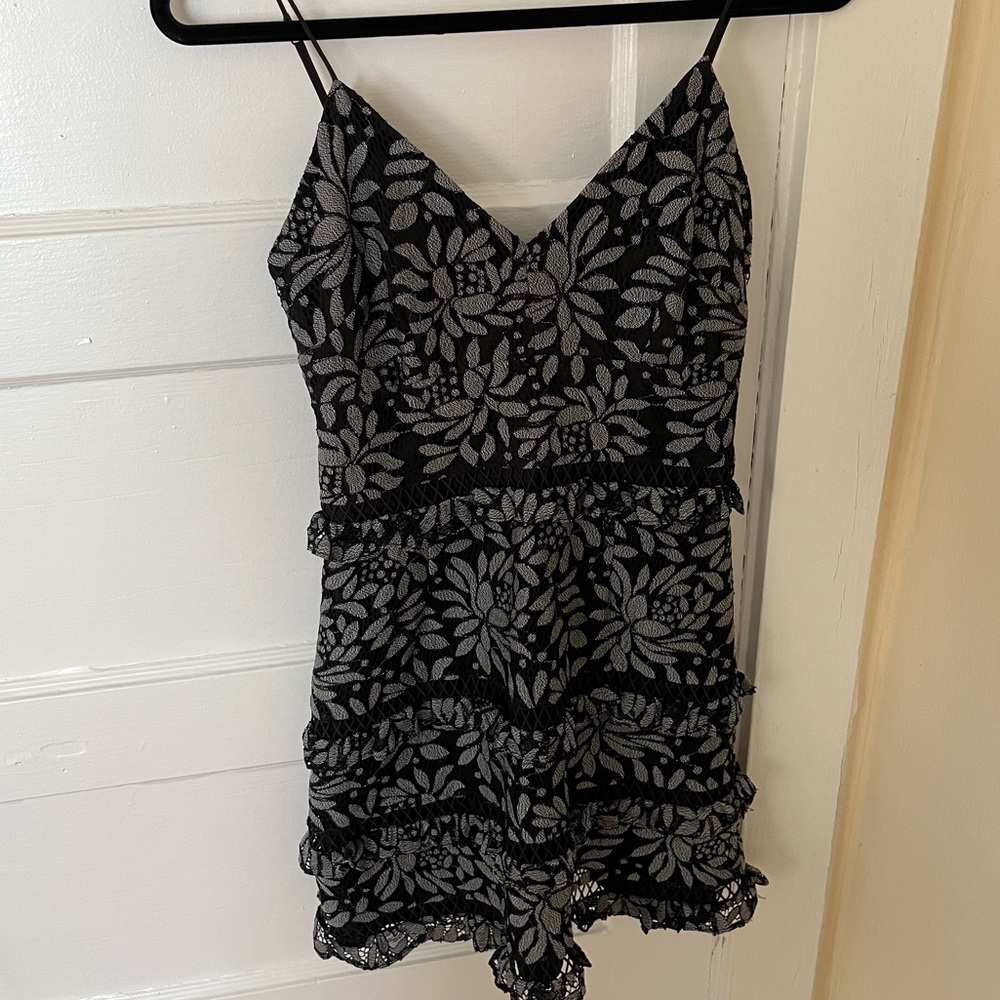 Black & grey lace keepsake dress